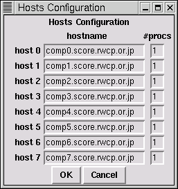 screen shot: Hosts Configuration