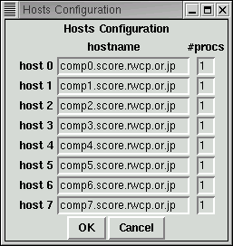 screen shot: Hosts Configuration