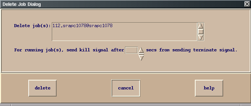 xpbs (Delete Job Dialog)