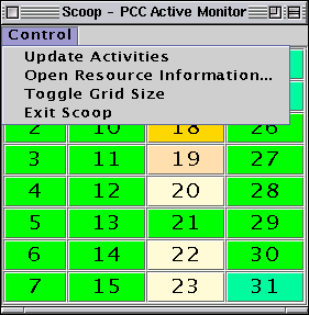 Scoop pull-down menu